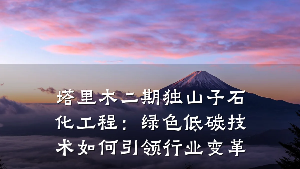 塔里木二期独山子石化工程:绿色低碳技术如何引领行业变革
